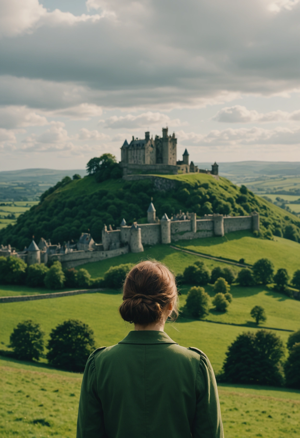 author stand in fron of irish castle